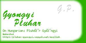 gyongyi pluhar business card